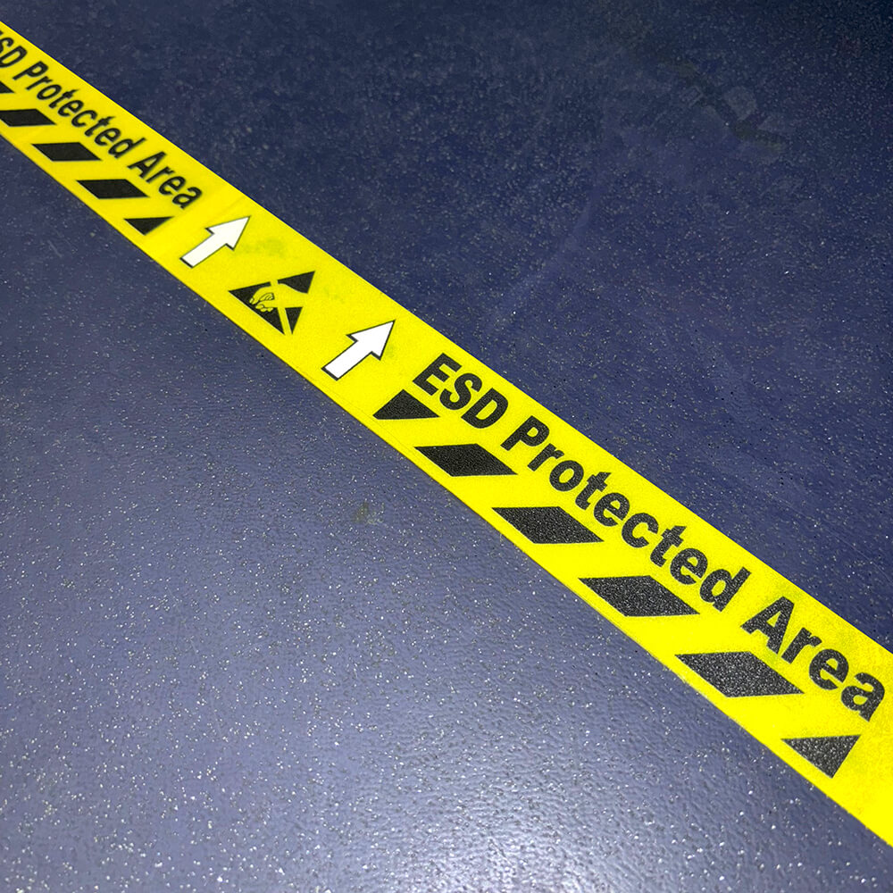 H6902 ESD Printed Floor Marking Tape Applied Sqaure Web